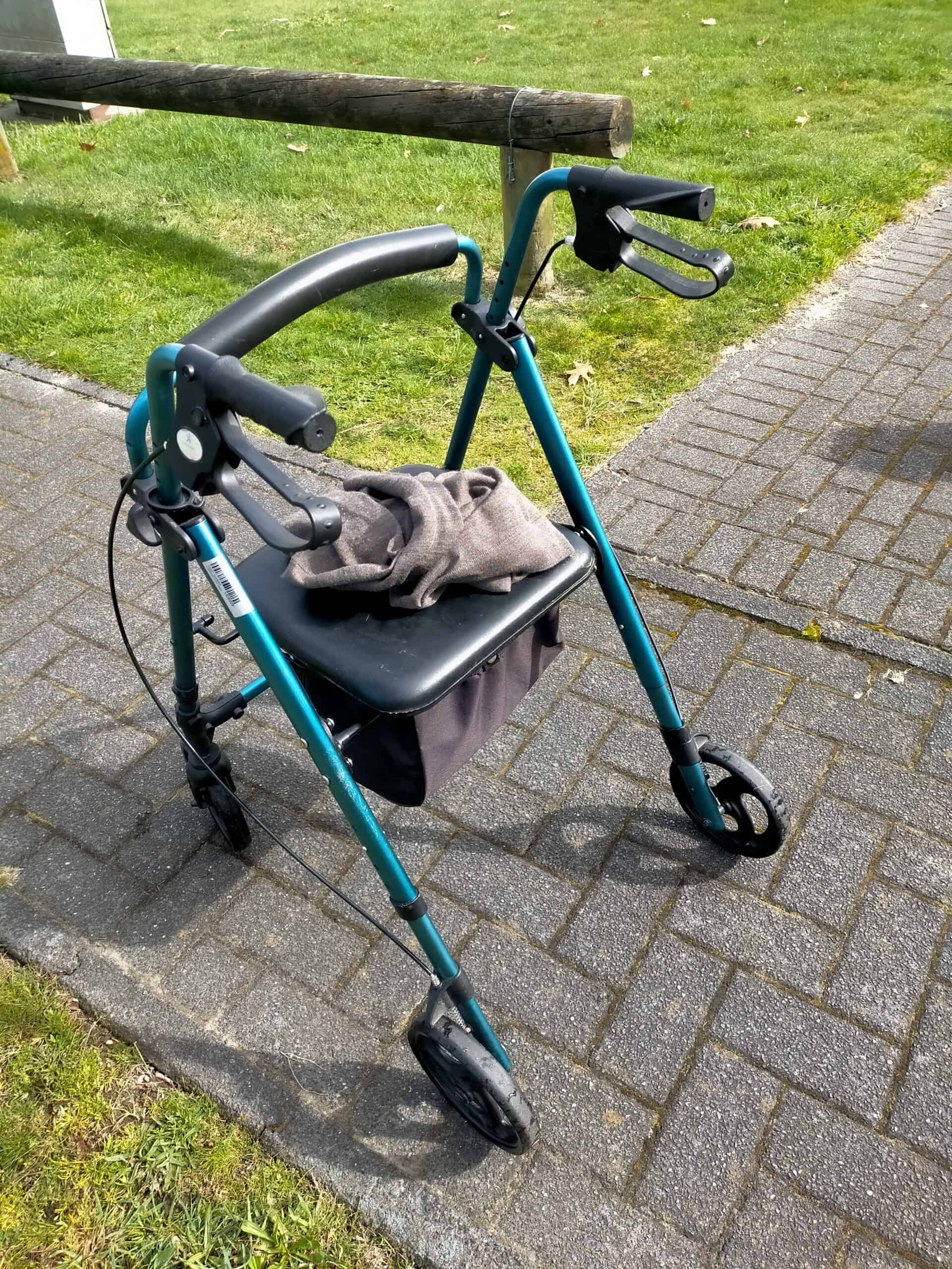 Tony's 'trusty' walking frame