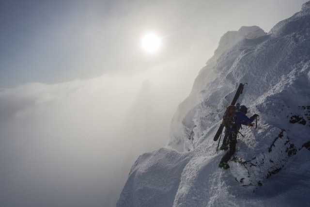 Al Climbing Mountain With Skis