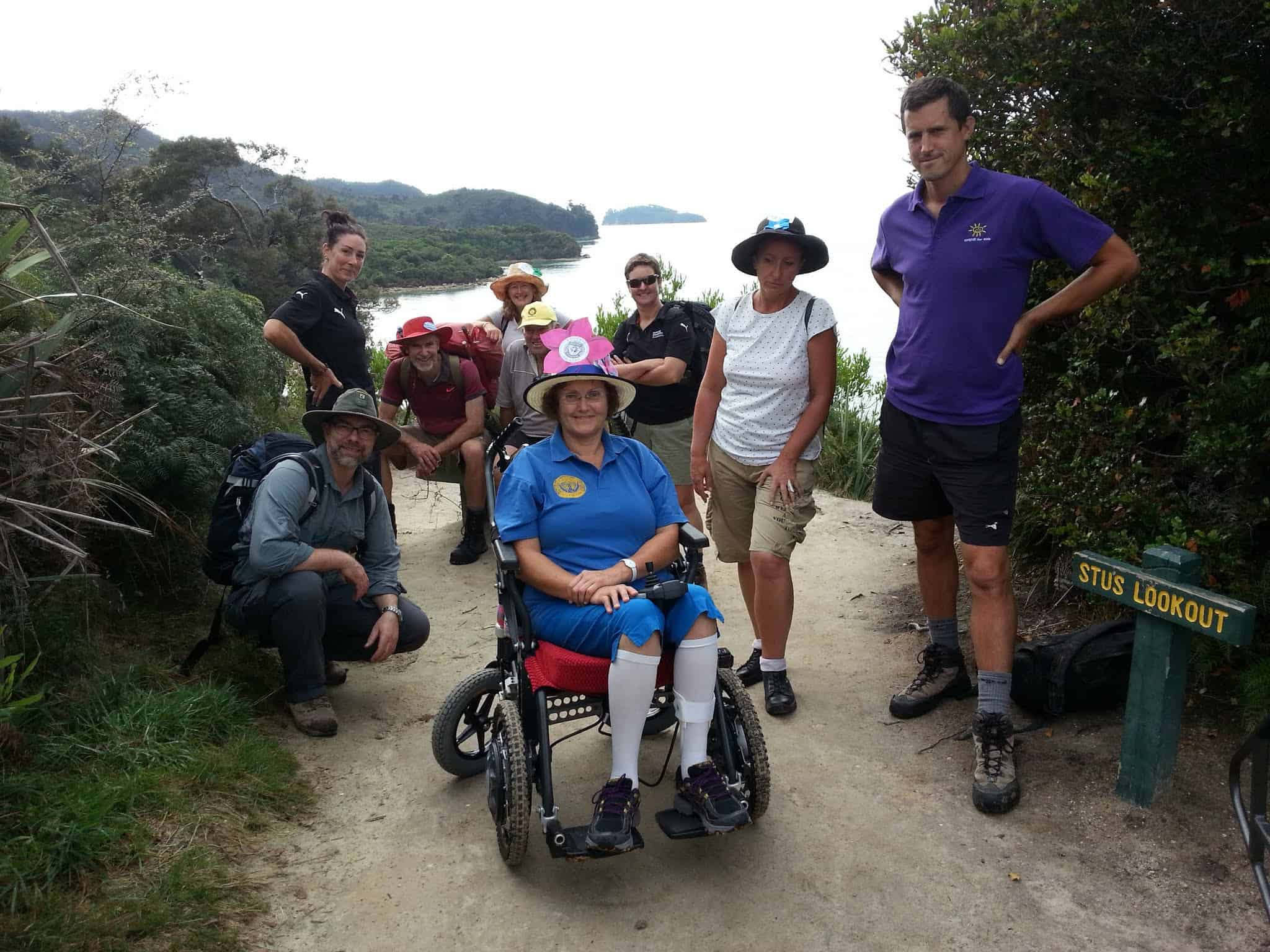 Merle Bradley worked with DOC to test accessibility of the Abel Tasman Coastal Walk