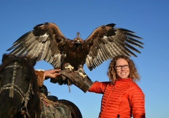 Tamsin With Eagles In Mongolia